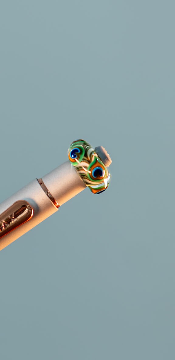 Tathara Unomax Beaded Pen. Indian Peacock Pen.