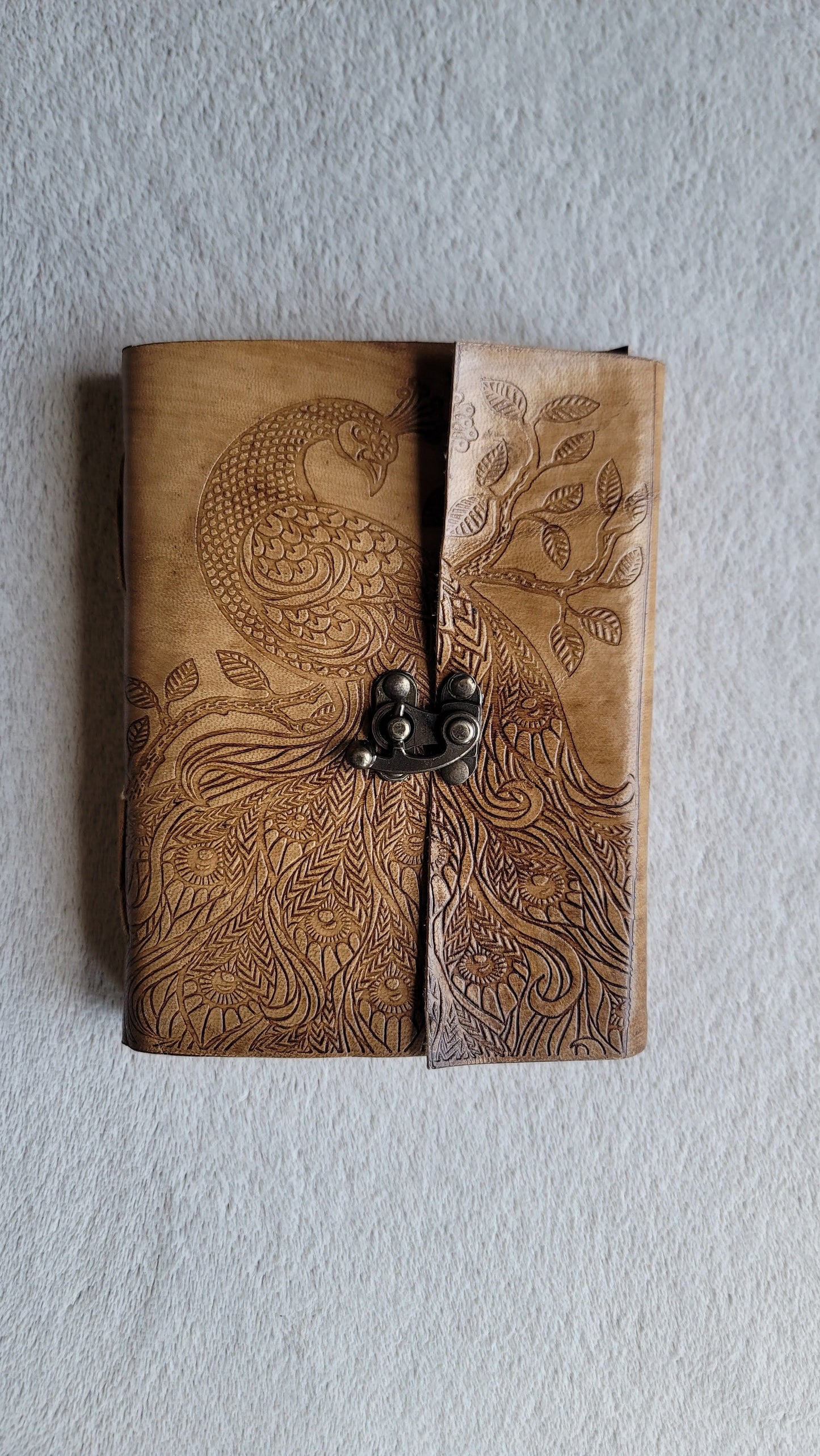 Handmade Leather Peacock Journal